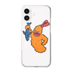 サメ わりとおもいのエビフライに食べられそうになるサメ Clear Smartphone Case