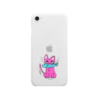 Official GOODS Shopのお魚くわえたピンクニャーンコ Clear Smartphone Case