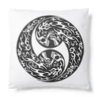 Ａ’ｚｗｏｒｋＳの合わせ髑髏二つ巴 薄墨（オリジナル家紋シリーズ） Cushion