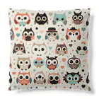18ban's shopのフクロウドット柄 Cushion