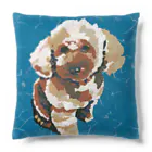Yuhki | おばけのゆうき 公式オンラインショップのトイプードルのあん(ちぎり絵/青) Cushion