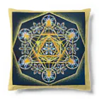 目醒めの魔法陣アーティスト☆岡山紫音のメタトロンフラワー(ゴールド) Cushion