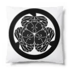 『Nothing Is Real』-- IN SUZURIの動物家紋。H.T.（三つ葉葵ハシビロコウ）黒 Cushion