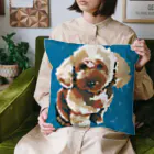 Yuhki | おばけのゆうき 公式オンラインショップのトイプードルのあん(ちぎり絵/青) Cushion