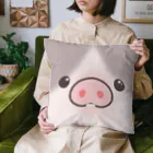 しらたまちゃんSHOPu〜🐽のお顔とお尻 しらたまちゃんドアップ Cushion