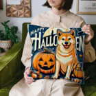 Naoki21のDOG x HALLOWEEN 03🟦(濃色用) Cushion