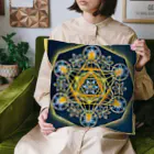 目醒めの魔法陣アーティスト☆岡山紫音のメタトロンフラワー(ゴールド) Cushion