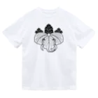 『Nothing Is Real』-- IN SUZURIの動物家紋。H.T.（桐にゾウ）黒 Dry T-Shirt