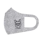 おかき雑貨店のアゴブヒ【総柄・グレー】 Face Mask