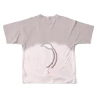 しらたまちゃんSHOPu〜🐽のお顔とおしり しらたまちゃんドアップ All-Over Print T-Shirt :back