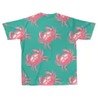 中華呪術堂（チャイナマジックホール）の【PINK&LIGHT BLUE】KINBACRAB(緊縛蟹)  All-Over Print T-Shirt