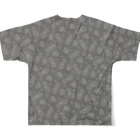 B-catの微生物パターン灰_フルグラTシャツ All-Over Print T-Shirt :back