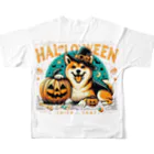 Naoki21のDOG x HALLOWEEN 02 All-Over Print T-Shirt :back