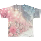 すのこのこ×にーぶ7の夜のパジャマ散歩～にこにこ都会散歩バージョン All-Over Print T-Shirt :back