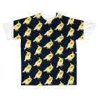 ブティック萌のオカメインコちゃん、いっぱい！(ネイビー) All-Over Print T-Shirt