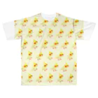 ブティック萌のオカメインコちゃん、いっぱい！(クリーム色) All-Over Print T-Shirt