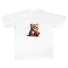 Suba_machoのよろいネコ All-Over Print T-Shirt