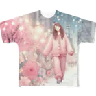すのこのこ×にーぶ7の夜のパジャマ散歩～にこにこ都会散歩バージョン All-Over Print T-Shirt