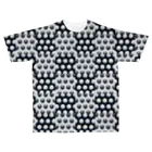 ｉＯｉ　ドット柄 水玉模様 専門店のホワイトパール&ブラックパールドット フルグラフィック All-Over Print T-Shirt