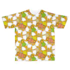 ブリリアントリリコの気まぐれ店のイマドキのマスク柄（秋カラー） All-Over Print T-Shirt