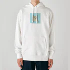 日常のふてくされたネコくん(水色) Heavyweight Hoodie