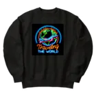 ©Happy Autism Japanのネオンの輝き☆世界旅行 Heavyweight Crew Neck Sweatshirt