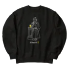 ビールとアート TM-3 Designの偉人 × BEER（坂本龍馬）白線画 Heavyweight Crew Neck Sweatshirt