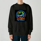©Happy Autism Japanのネオンの輝き☆世界旅行 Heavyweight Crew Neck Sweatshirt