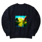 million-mindの雨に濡れた石畳 Heavyweight Crew Neck Sweatshirt