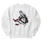 しょうじの靴下を履くネコミミちゃん Heavyweight Crew Neck Sweatshirt