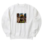 いろんな動物園の建設現場の猫 Heavyweight Crew Neck Sweatshirt