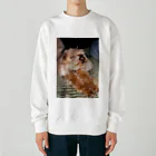 ざらざらせんべい亀の伸び犬 Heavyweight Crew Neck Sweatshirt