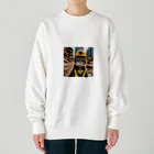 いろんな動物園の建設現場の猫 Heavyweight Crew Neck Sweatshirt