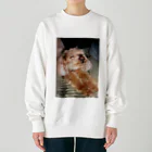 ざらざらせんべい亀の伸び犬 Heavyweight Crew Neck Sweatshirt