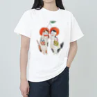 トコロコムギのさくらんぼマダムにゃんこ Heavyweight T-Shirt