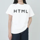 HTMLタグショップのHTML（黒文字） Heavyweight T-Shirt