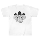 『Nothing Is Real』-- IN SUZURIの動物家紋。H.T.（桐にゾウ）黒 Heavyweight T-Shirt