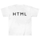 HTMLタグショップのHTML（黒文字） Heavyweight T-Shirt