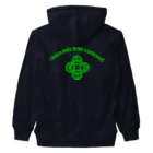『Nothing Is Real』-- IN SUZURIの吾唯足知（われただたりるをしる。ショルダーアーチ・緑・英語 Heavyweight Zip Hoodie