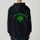 『Nothing Is Real』-- IN SUZURIの吾唯足知（われただたりるをしる。ショルダーアーチ・緑・英語 Heavyweight Zip Hoodie