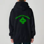『Nothing Is Real』-- IN SUZURIの吾唯足知（われただたりるをしる。ショルダーアーチ・緑・英語 Heavyweight Zip Hoodie