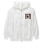takeoutのカーテンにつかまっているネコ Heavyweight Zip Hoodie