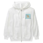 日常のふてくされたネコくん(水色) Heavyweight Zip Hoodie