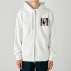 takeoutのカーテンにつかまっているネコ Heavyweight Zip Hoodie
