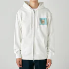 日常のふてくされたネコくん(水色) Heavyweight Zip Hoodie