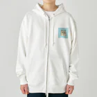 日常のふてくされたネコくん(水色) Heavyweight Zip Hoodie