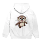 いろは物語のコツメカワウソがツーリング Hoodie:back