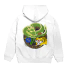 猫のミケランジェロの龍と虎 Hoodie:back