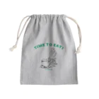 SAVE CAT CAFEのクッキングにゃんこ（モノクロ×グリーン） Mini Drawstring Bag
