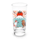 ねこ鉄道の猫と一富士二鷹三トマト Long Sized Water Glass :front